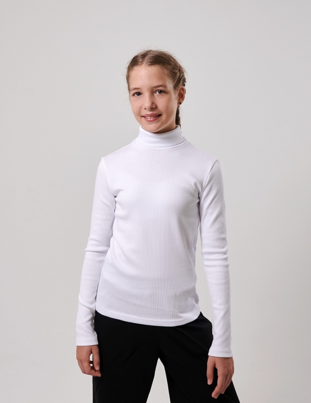 Гольф с отворотом для девочки SMIL 114204-1 Белый - изображение 1