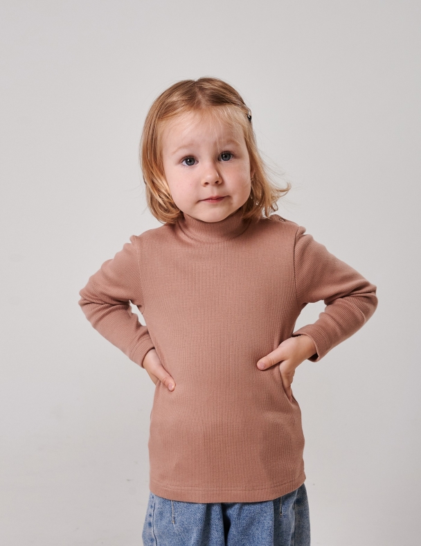 Гольф-стойка для девочки SMIL 114201-1 Кофе с молоком - изображение 1