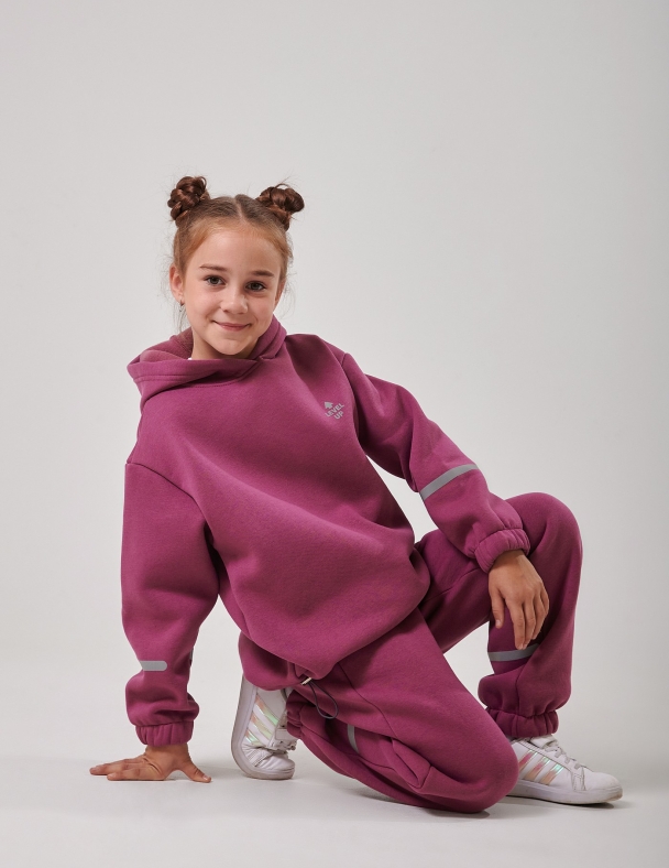 Комплект для дiвчинки (світшот + штани) для девочки SMIL 117598-1-2s Чернослив - изображение 3