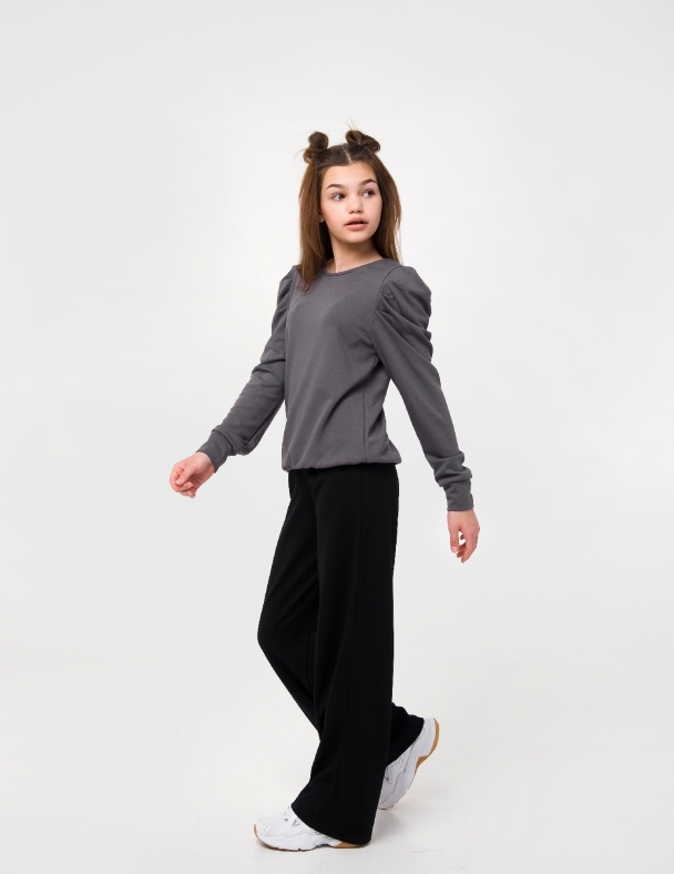 Брюки широкие для девочки SMIL 115495 Черный - изображение 4