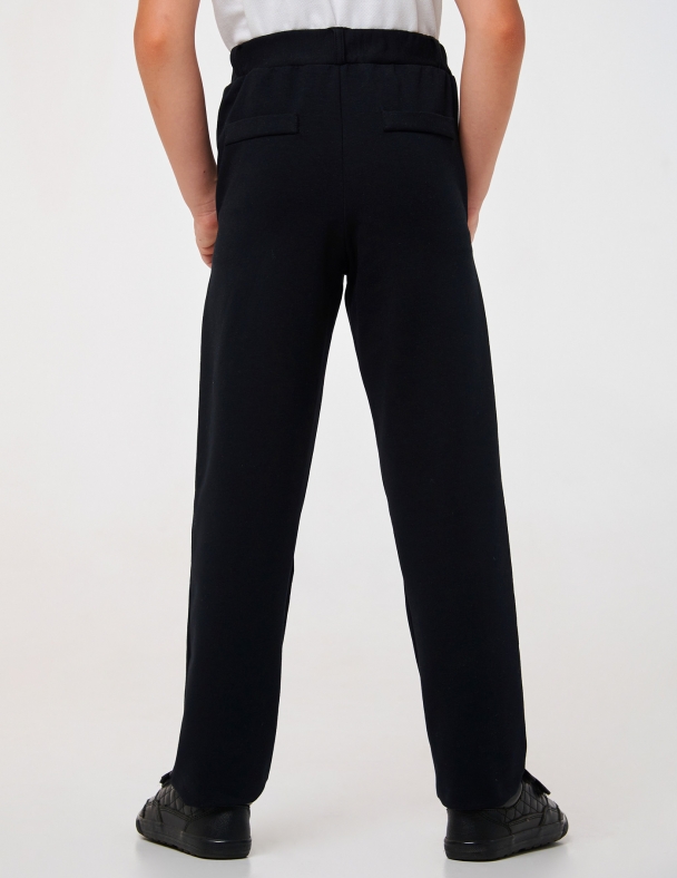 Детский брюки | Стрейчевый футер | Демисезон | 116, 122, 128, 140 | Стильные и удобные для мальчика SMIL 115533 Черный - изображение 4